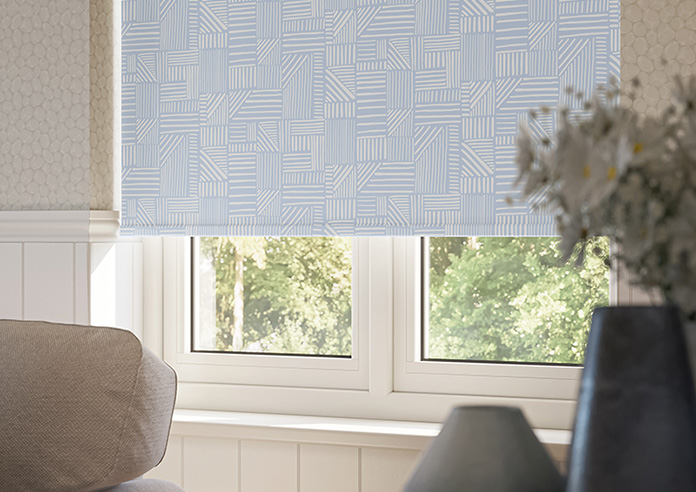 Irregular Tiles, Ice Blue - Twist&Fit Roller Blind - Image 5